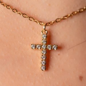 Minimal Shiny Golden Cross Necklace