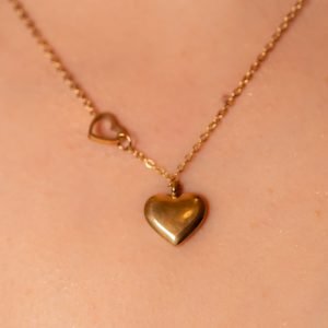 Double Golden Hearts Necklace