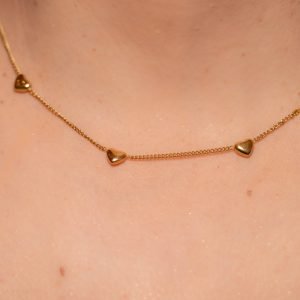 Golden Wired Heart Necklace