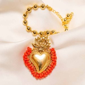 Red Golden Heart Bracelet
