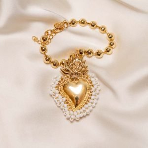 White Golden Heart Bracelet