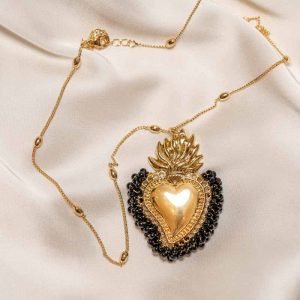 Black Golden Burning Heart